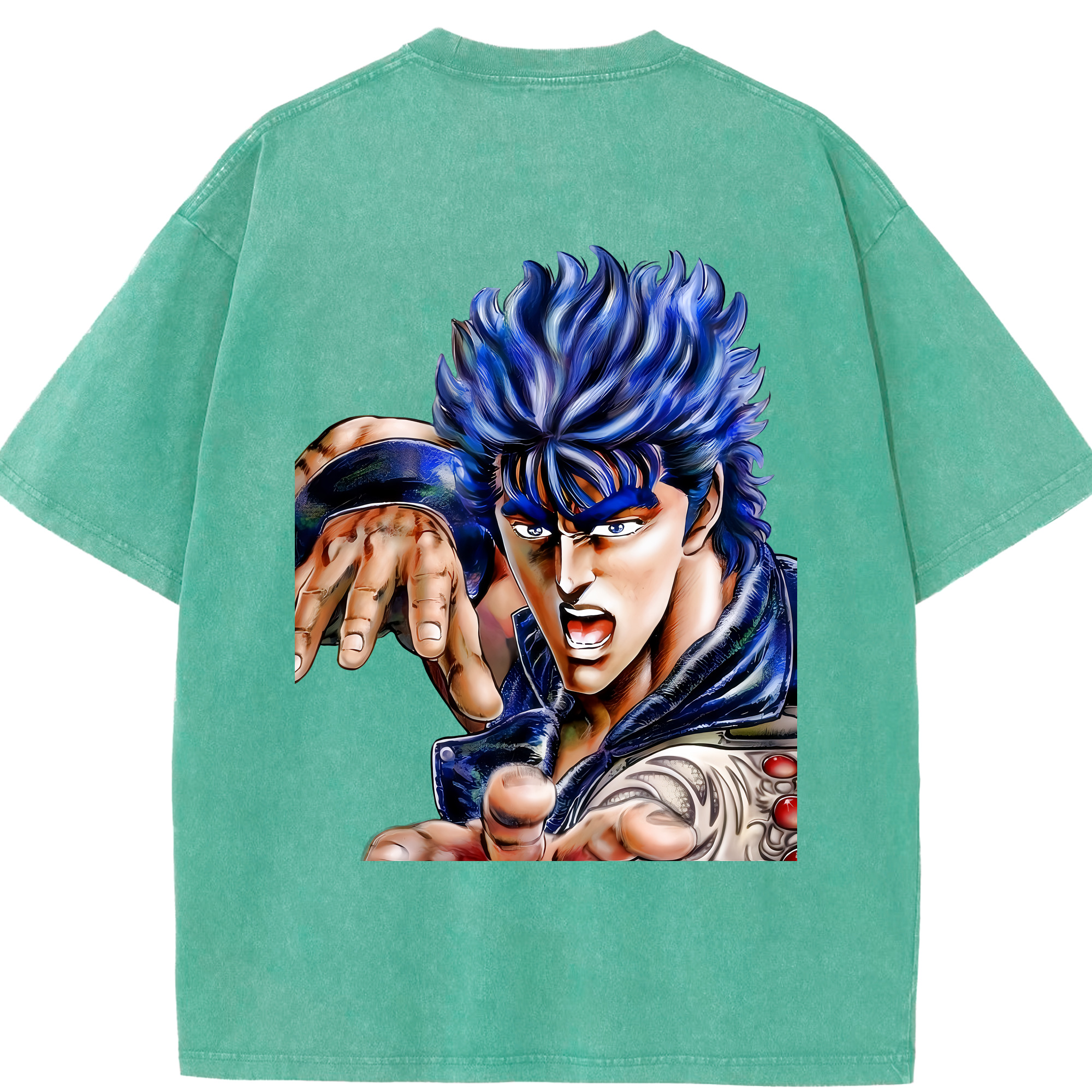 （画像用） 北斗の拳 Fist of the North Star 綿100% ヴィンテージ風 半袖Tシャツ（背面プリント）